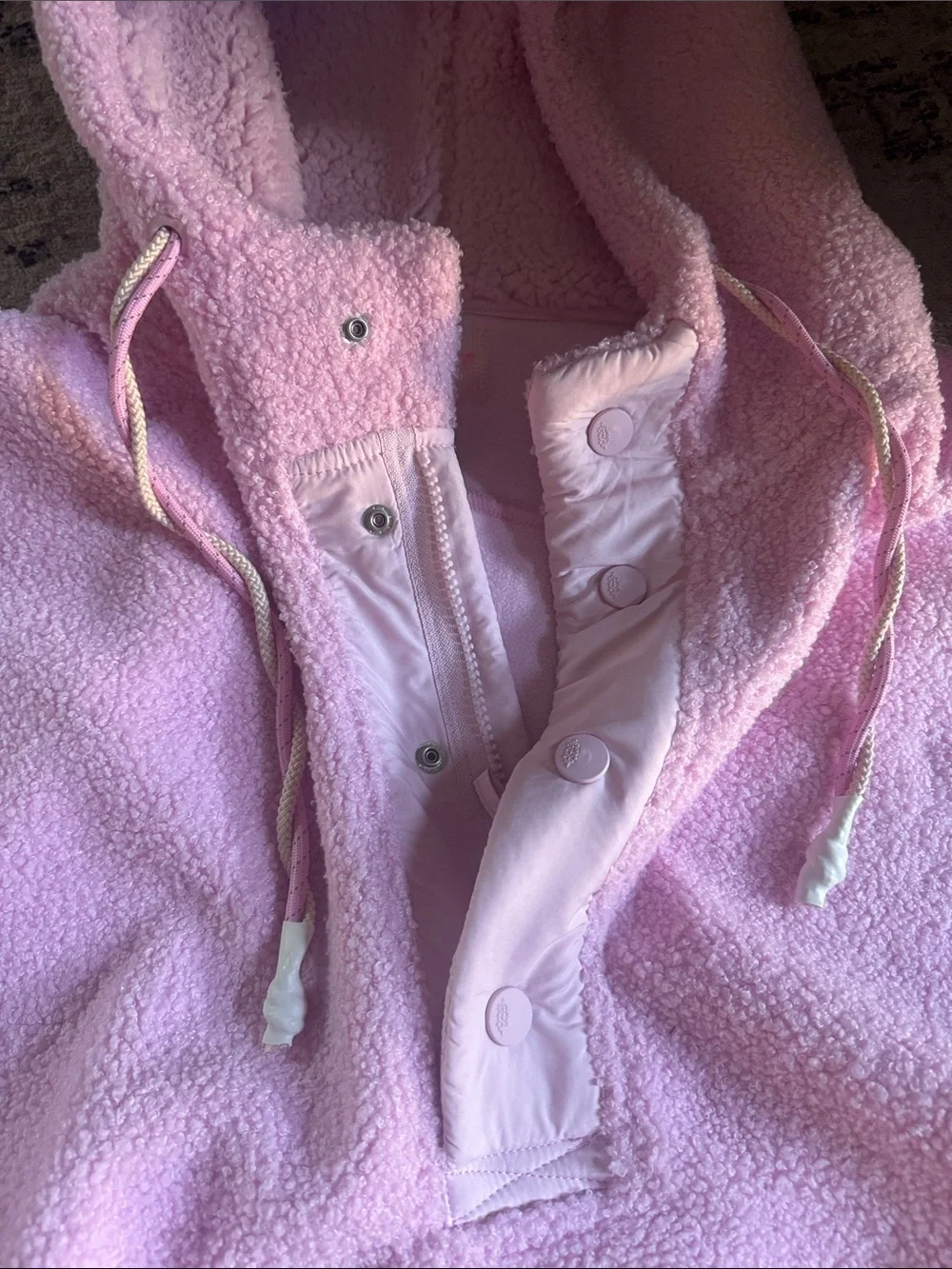 Free people movement Cozy Pink Hooded Fleece Pullover Sweater